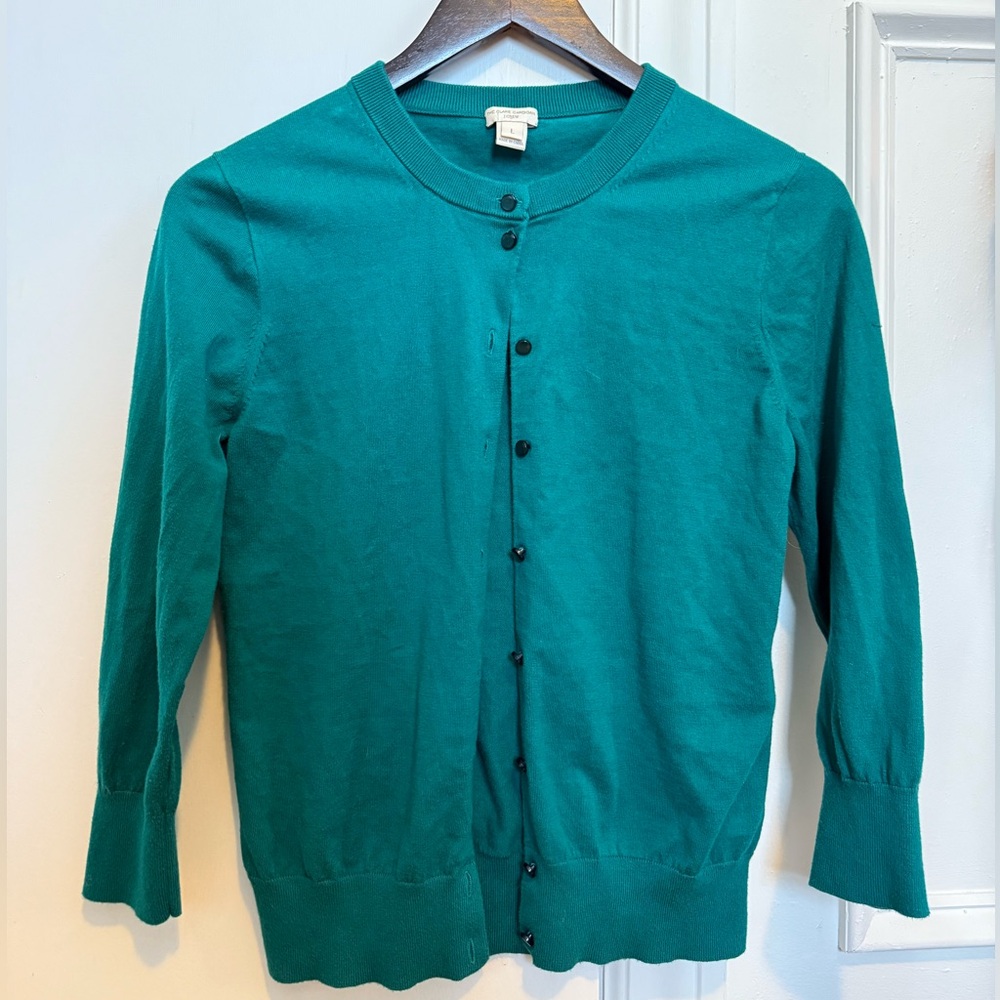 J. Crew Teal Cardigan Sweater